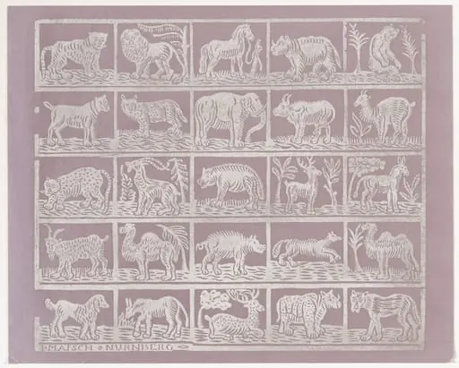 Endpaper with Animals, by Johann Maisch