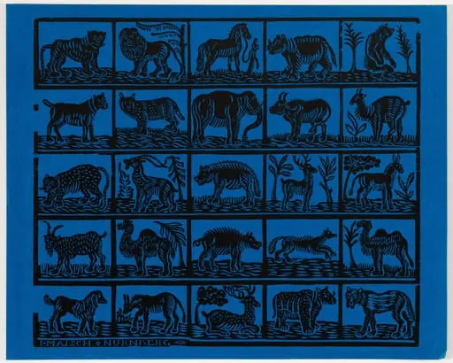 Endpaper with Animals, by Johann Maisch