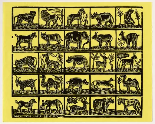 Endpaper with Animals, by Johann Maisch