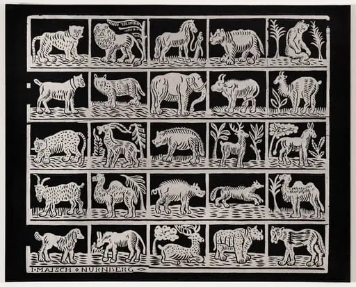 Endpaper with Animals