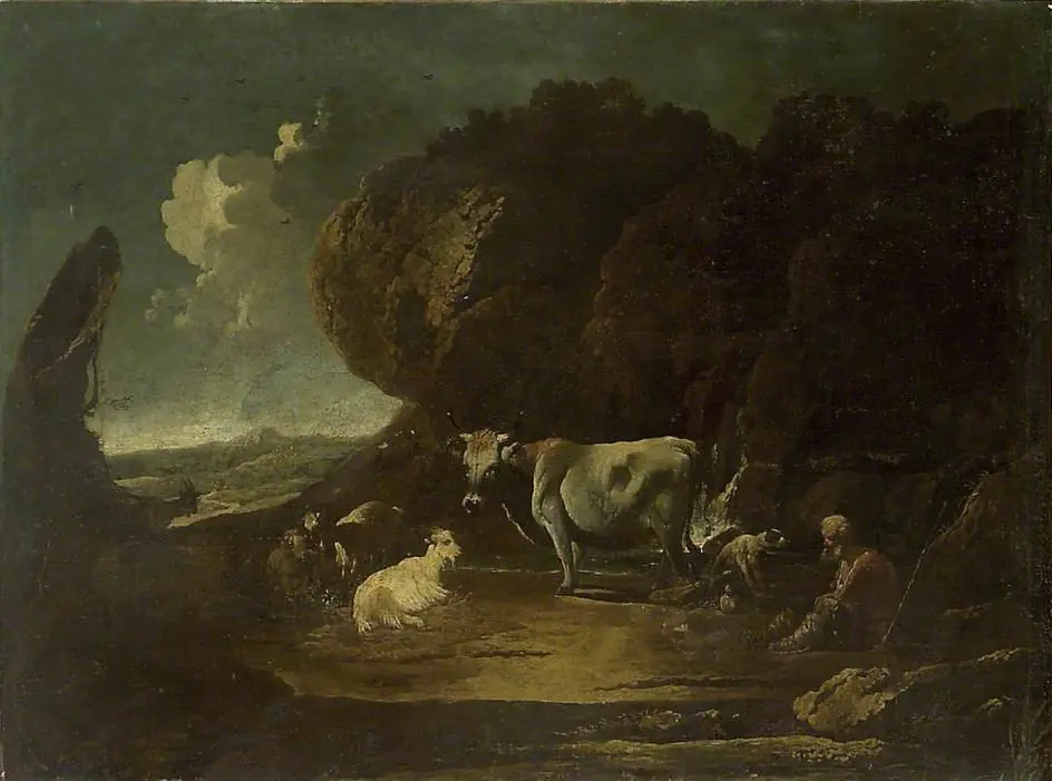 Landscape with Cattle, by Johann Melchior Roos