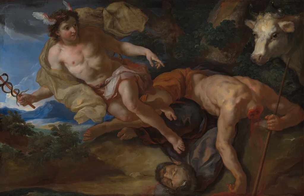Mercury Rescues the Disguised Io after Beheading Argus, by Johann Michael Rottmayr, oil, 1695