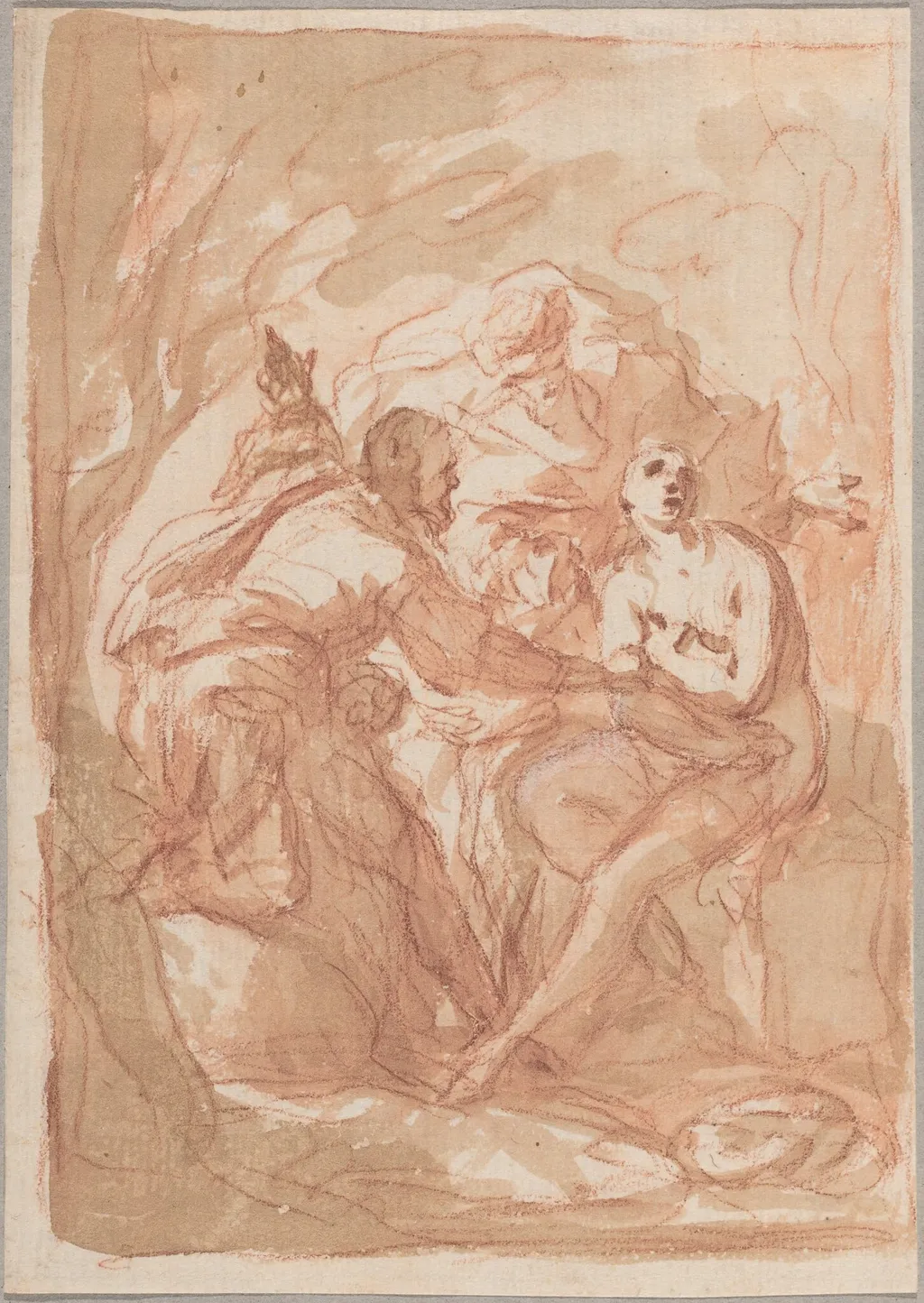 Susanna and the Elders, by Johann Michael Rottmayr, chalk, 1700