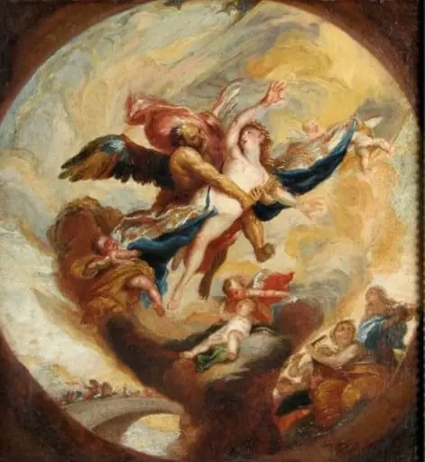 Boreas răpind pe Oreithyia, by Johann Michael von Rosenbrunn Rottmayr-Rosenbrunn