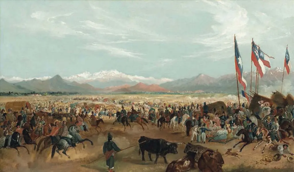 Llegada del Presidente Prieto a la Pampilla., by Johann Moritz Rugendas