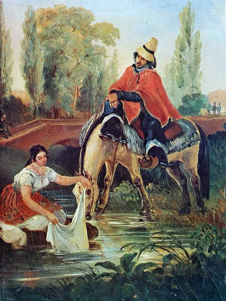 The Huaso and the Washerwoman, by Johann Moritz Rugendas, 1835