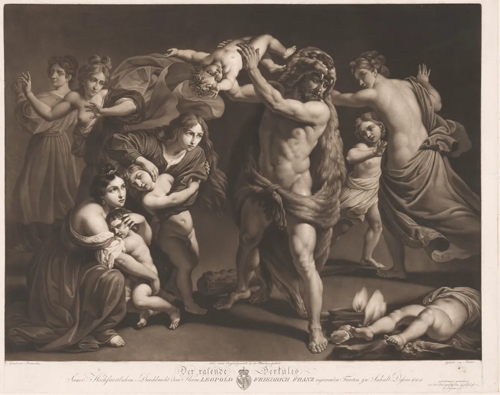 Der rasende Herkules (Raging Hercules), by Johann Peter Pichler, ink, 1797