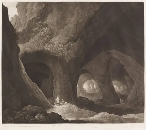 Travelers in Gigantic Caverns, by Johann Peter Pichler