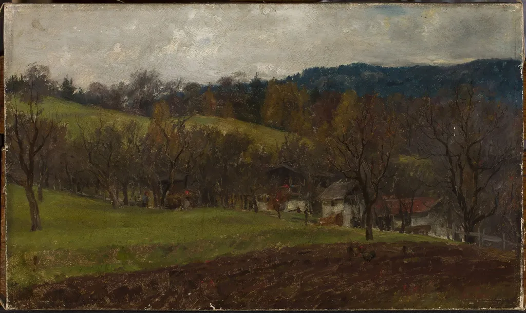 Autumn landscape, by Johann Sperl, oil, 1887