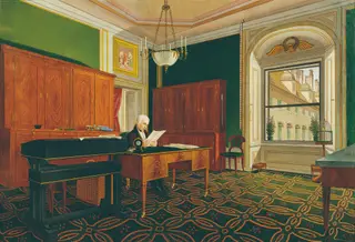 Kaiser Franz I. in seinem Arbeitszimmer