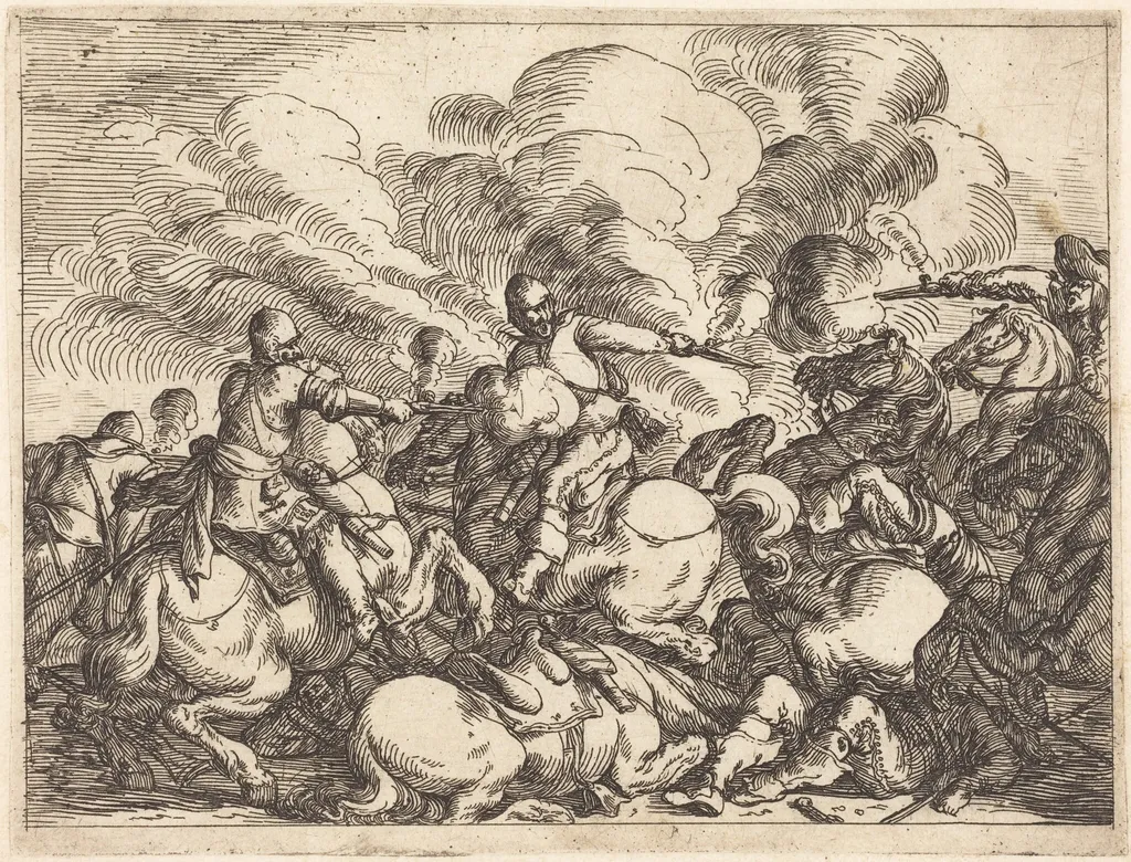 Capricci di varie battaglie, by Johann Wilhelm Baur, ink, 1635