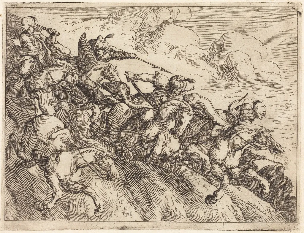 Capricci di varie battaglie, by Johann Wilhelm Baur, ink, 1635