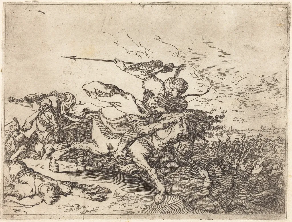Capricci di varie battaglie, by Johann Wilhelm Baur, ink, 1635