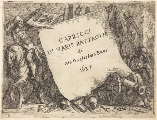 Capricci di varie battaglie (Title Page), by Johann Wilhelm Baur