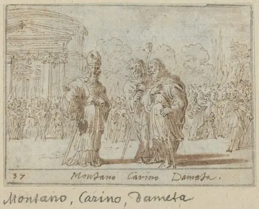 Montano, Carino and Dameta, by Johann Wilhelm Baur