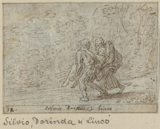 Silvio, Dorinda and Linco, by Johann Wilhelm Baur