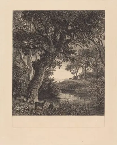 Hunters Leaving a Forest, by Johann Wilhelm Schirmer