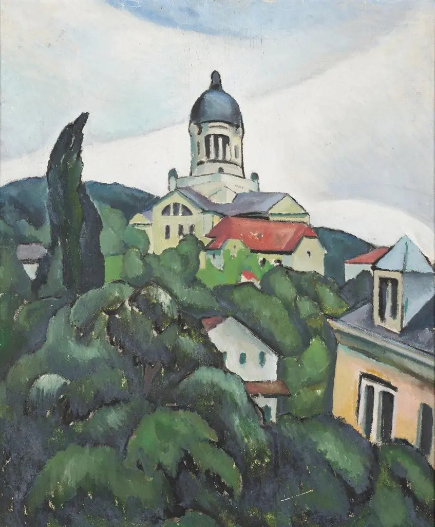Landschaft mit der Kreuzkirche in Zürich, by Johann Wilhelm von Tscharner