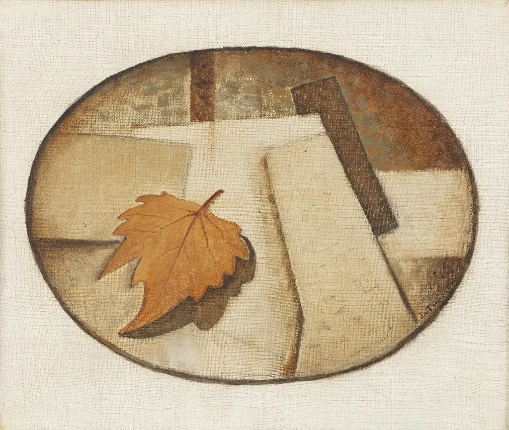 Stillleben mit Herbstblatt, by Johann Wilhelm von Tscharner