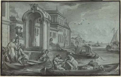Venetian Fantasy with an Ornamental Arch, by Johann Wolfgang Baumgartner
