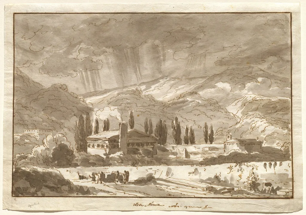 A Storm over the Mountains near Nocera, by Johann Wolfgang von Goethe, ink, 1787