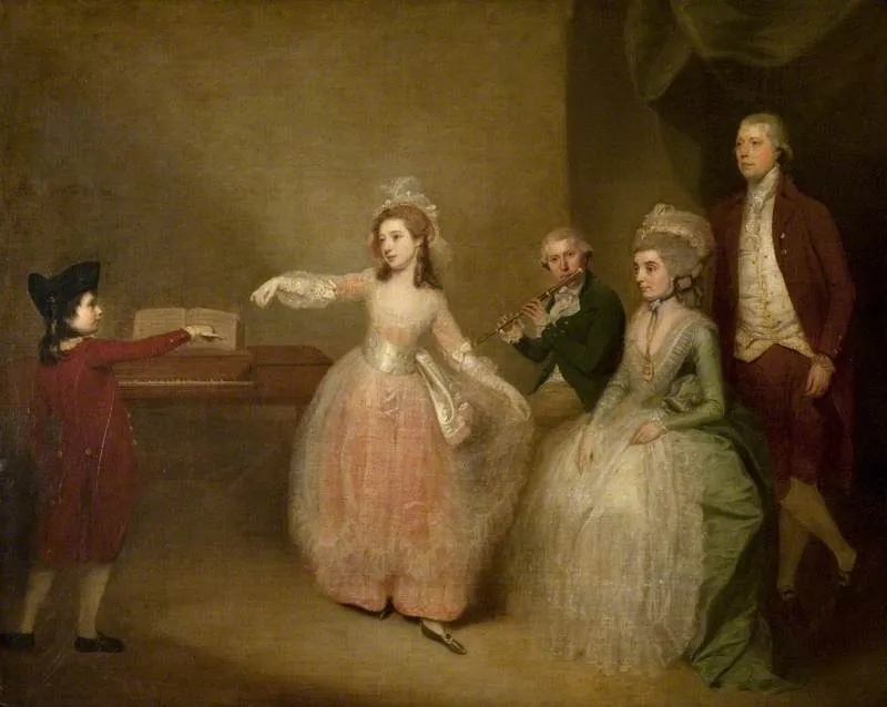 A Family Party: The Minuet, by Johann Zoffany, oil, 1790