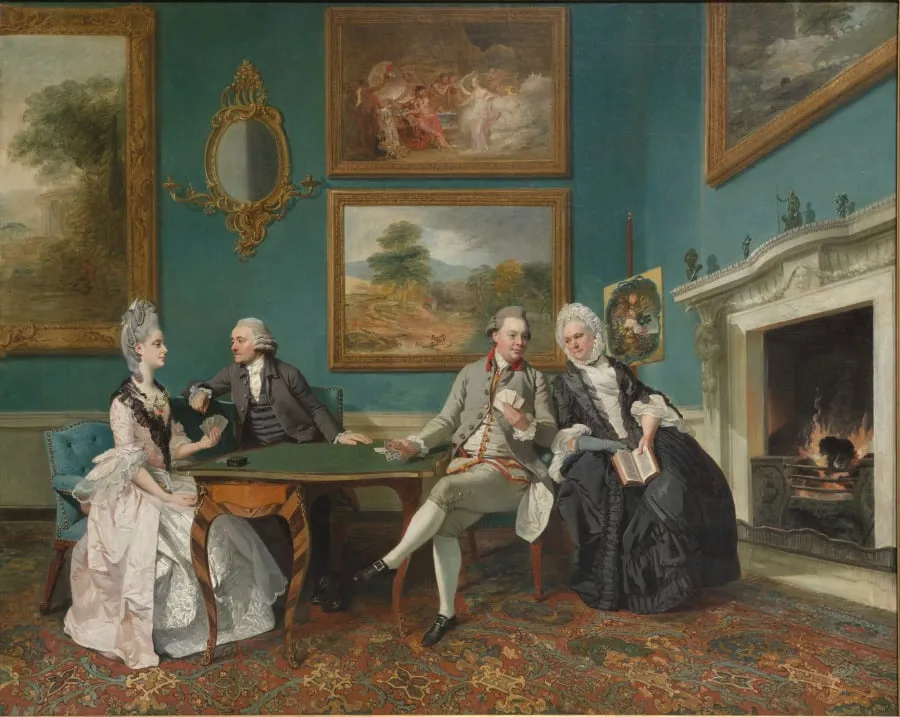 The Dutton Family in the Drawing Room of Sherborne Park, Gloucestershire, by Johann Zoffany, unspecified, 1772