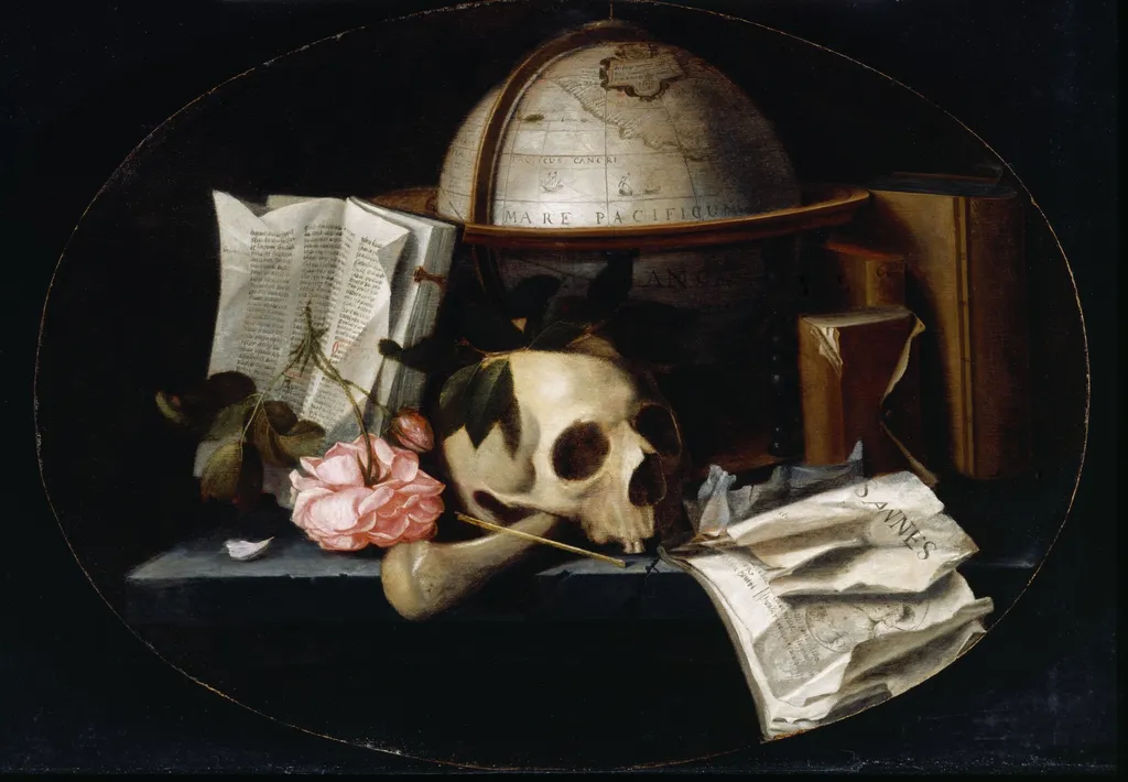 Vanitas Still Life, by Johannes Borman, oil, 1655