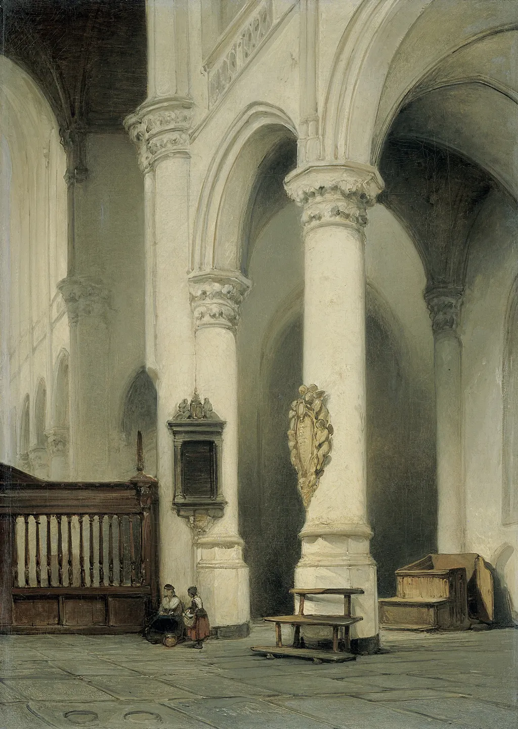 Church interior, by Johannes Bosboom, oil, 1840