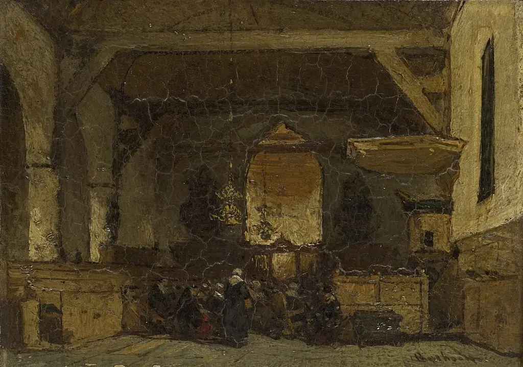 Interior of the Church in Maasland, by Johannes Bosboom