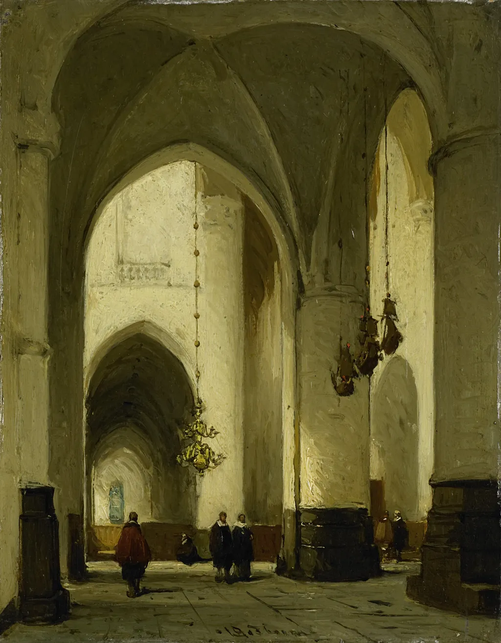 Interior of the Church of St Bavo in Haarlem, by Johannes Bosboom, oil, 1850