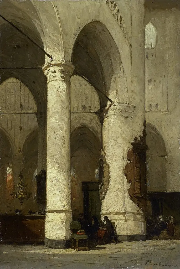 Interior of the 'Hooglandse' Church, Leiden, by Johannes Bosboom