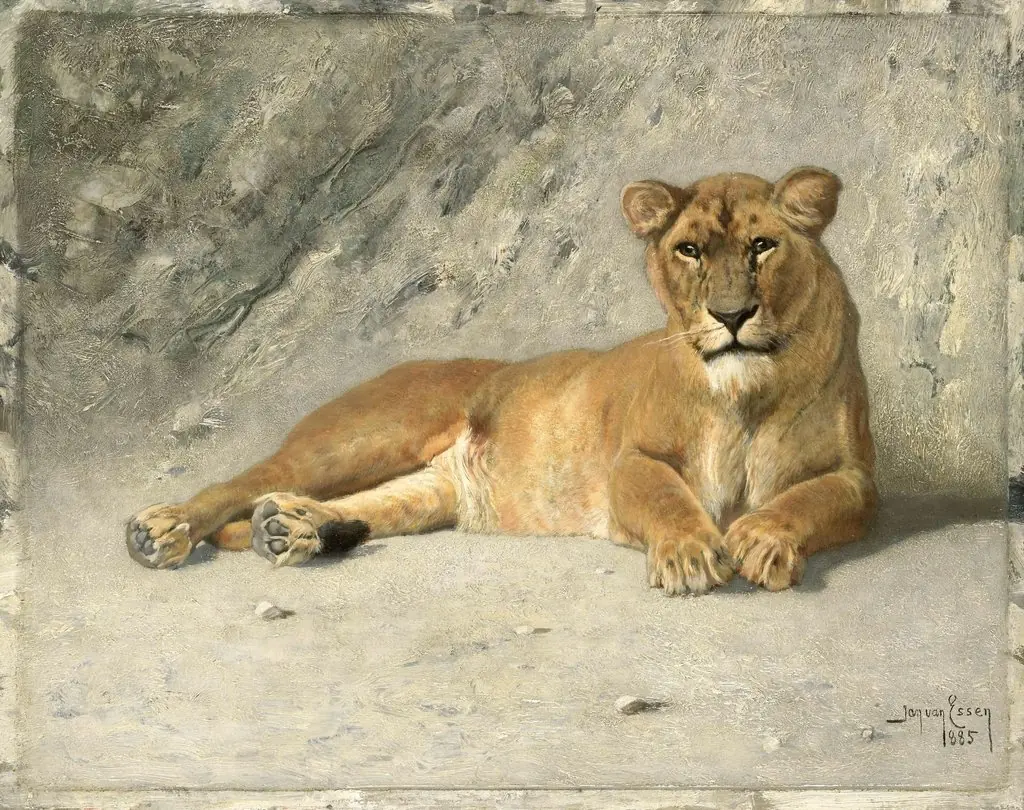 Lioness Resting, by Johannes Cornelis van Essen