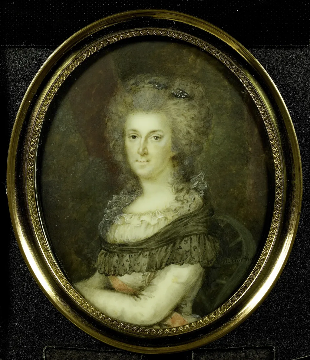 Portrait of Wilhelmina van Pruisen (1751-1820), by Johannes Emilius Phaff, ivory, 1797