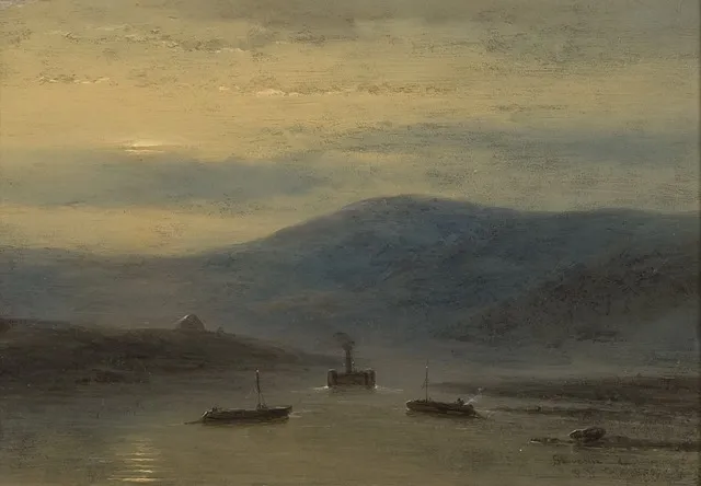 'Souvenir du Rhin', by Johannes Franciscus Hoppenbrouwers, oil, 1853