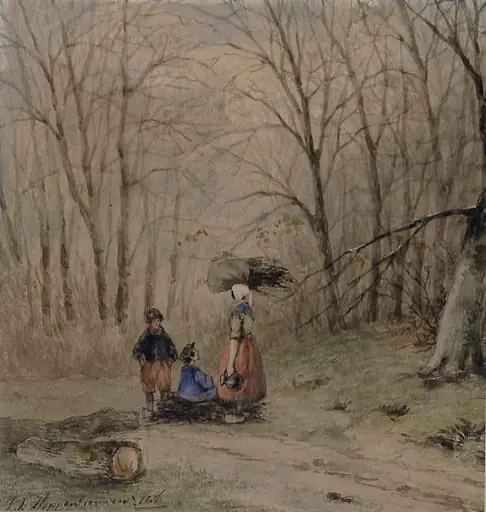 Woodland Scene, by Johannes Franciscus Hoppenbrouwers
