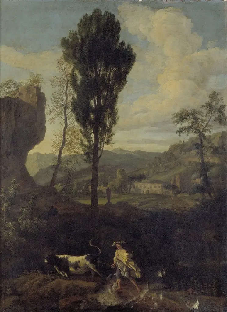 Arcadian landscape with Mercury and Io, by Johannes Glauber