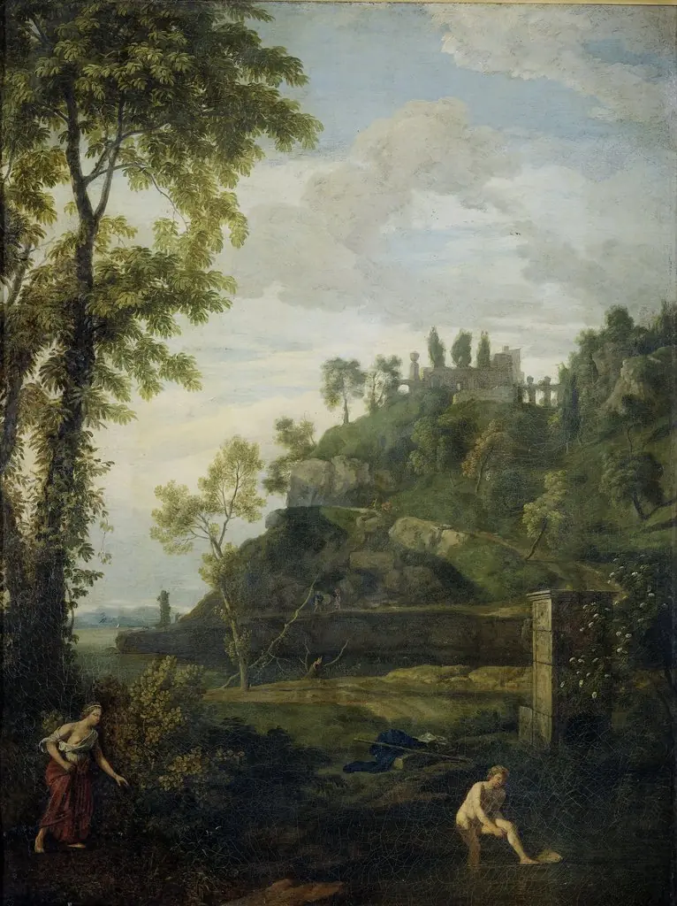 Arcadian landscape with Salmacis and Hermaphroditus, by Johannes Glauber
