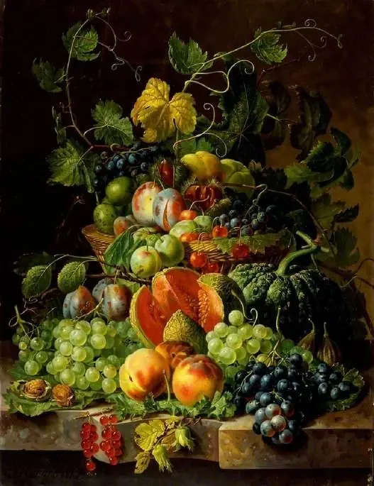 Basket of fruit, by Johannes Hendrik Fredriks