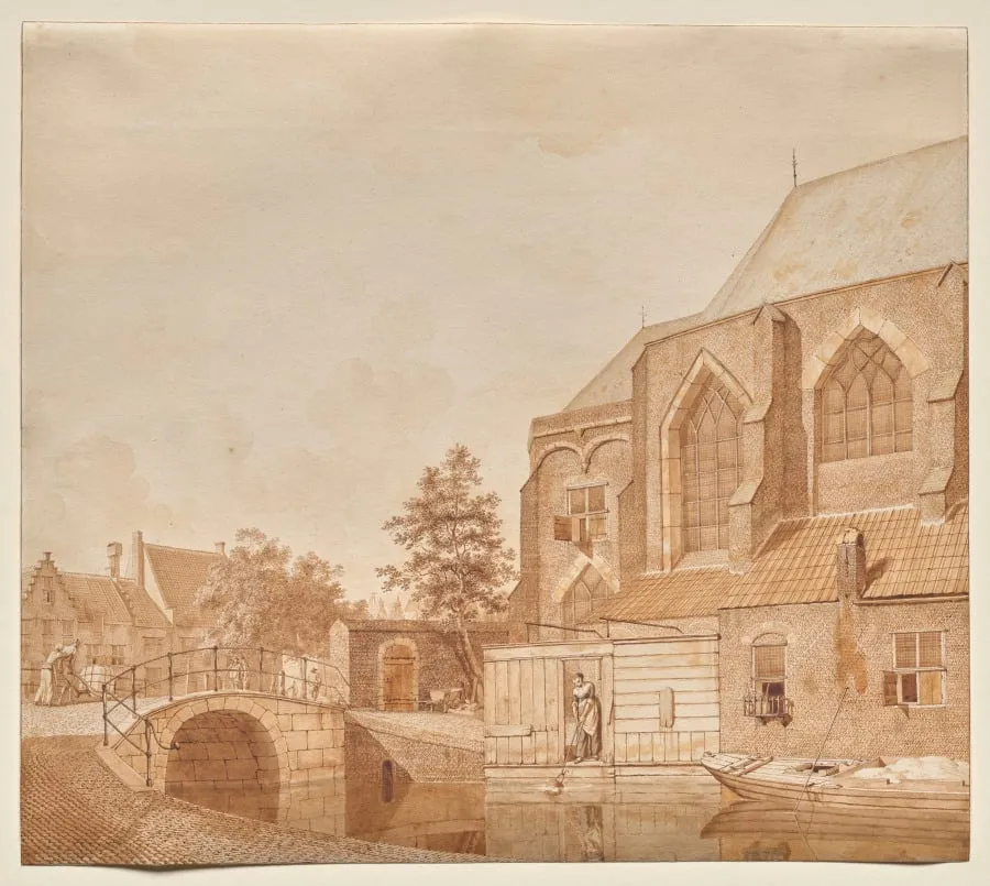A View of the Nieuwe Kerk, Delft, by Johannes Huibert Prins, 1793
