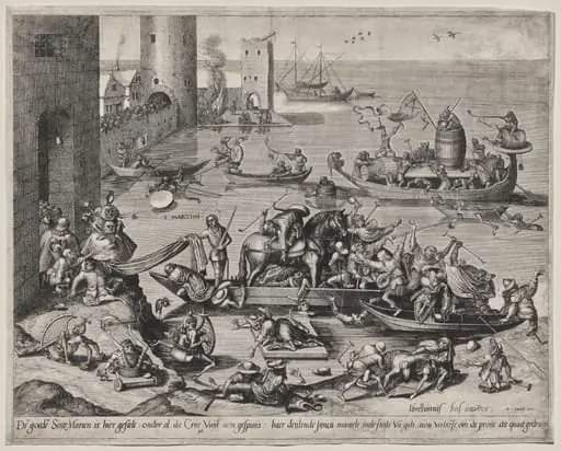 Saint Martin with His Horse on a Ship, by Johannes I van Doetecum