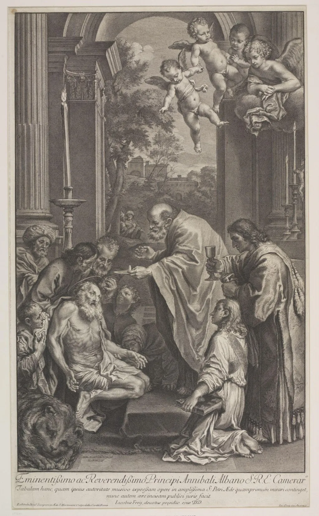 The Communion of St. Jerome, by Johannes Jakob Frey, 1850