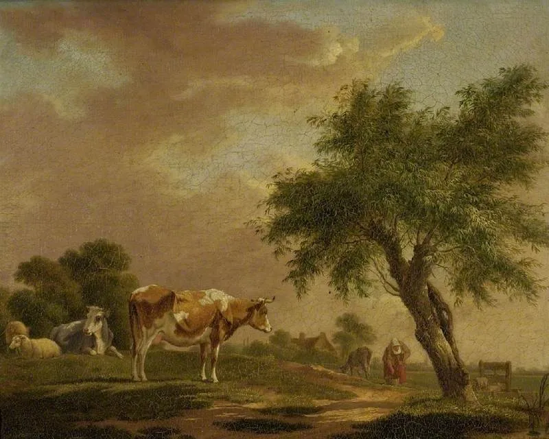 Cattle-piece, by Johannes Janson, oil