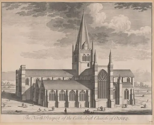 The North Prospect of the Cathedral Church of Oxford, by Johannes Kip