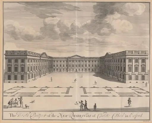 The North Prospect of the New Quadrangle of Christ Church in Oxford, by Johannes Kip