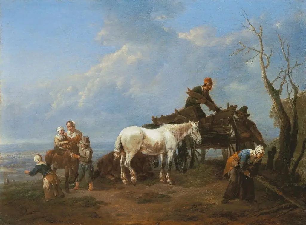 Bauern beim Sammeln von Holz, by Johannes Lingelbach