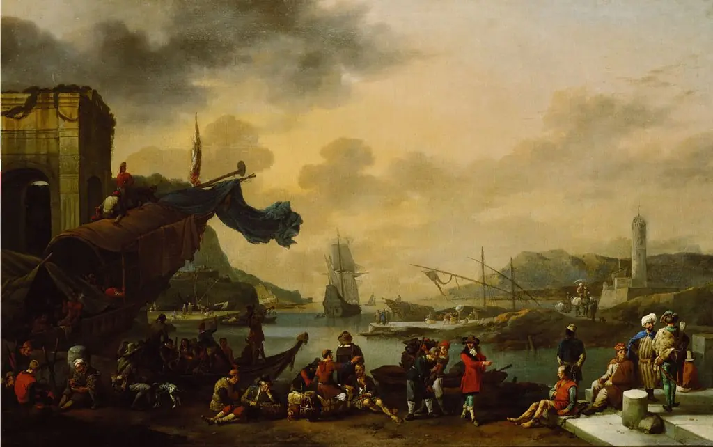 Italian Harbor, by Johannes Lingelbach