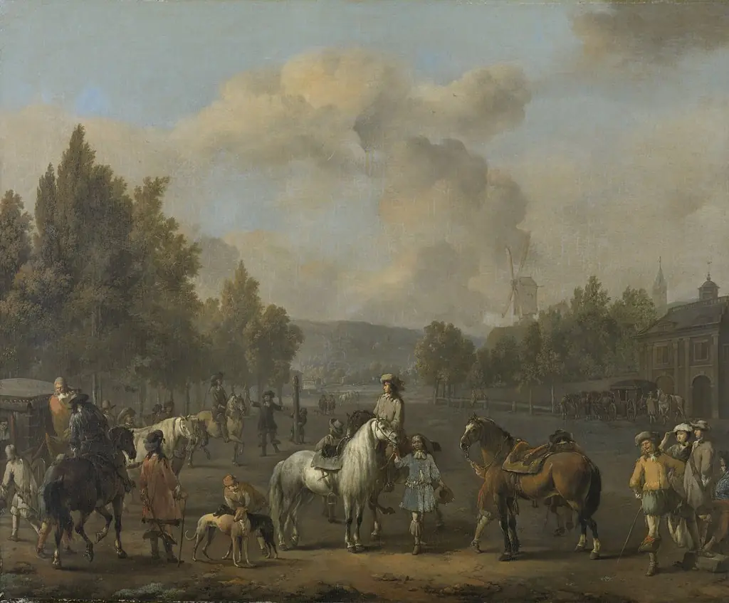 The riding school, by Johannes Lingelbach