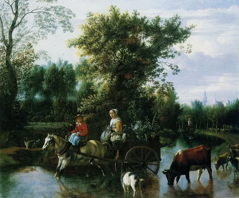 The Farm Cart, by Johannes Siberechts, oil, 1671