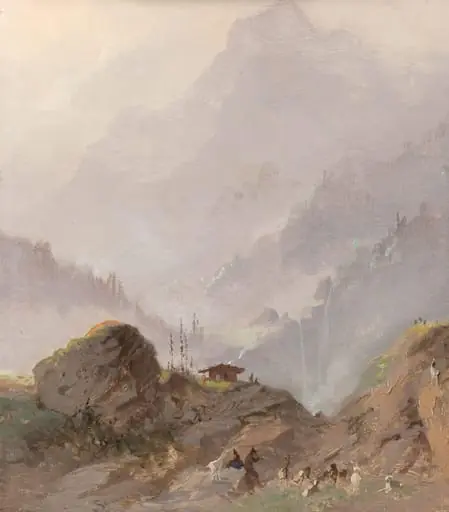 Berglandschap in Tirol met gemzen, by Johannes Tavenraat